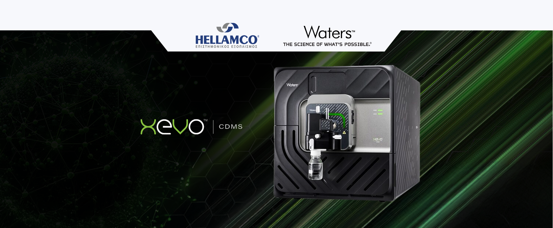 Banner depicting a photo of the XEVO CDMS instrument.