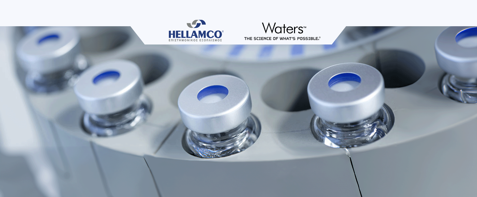 Banner showing Waters vials